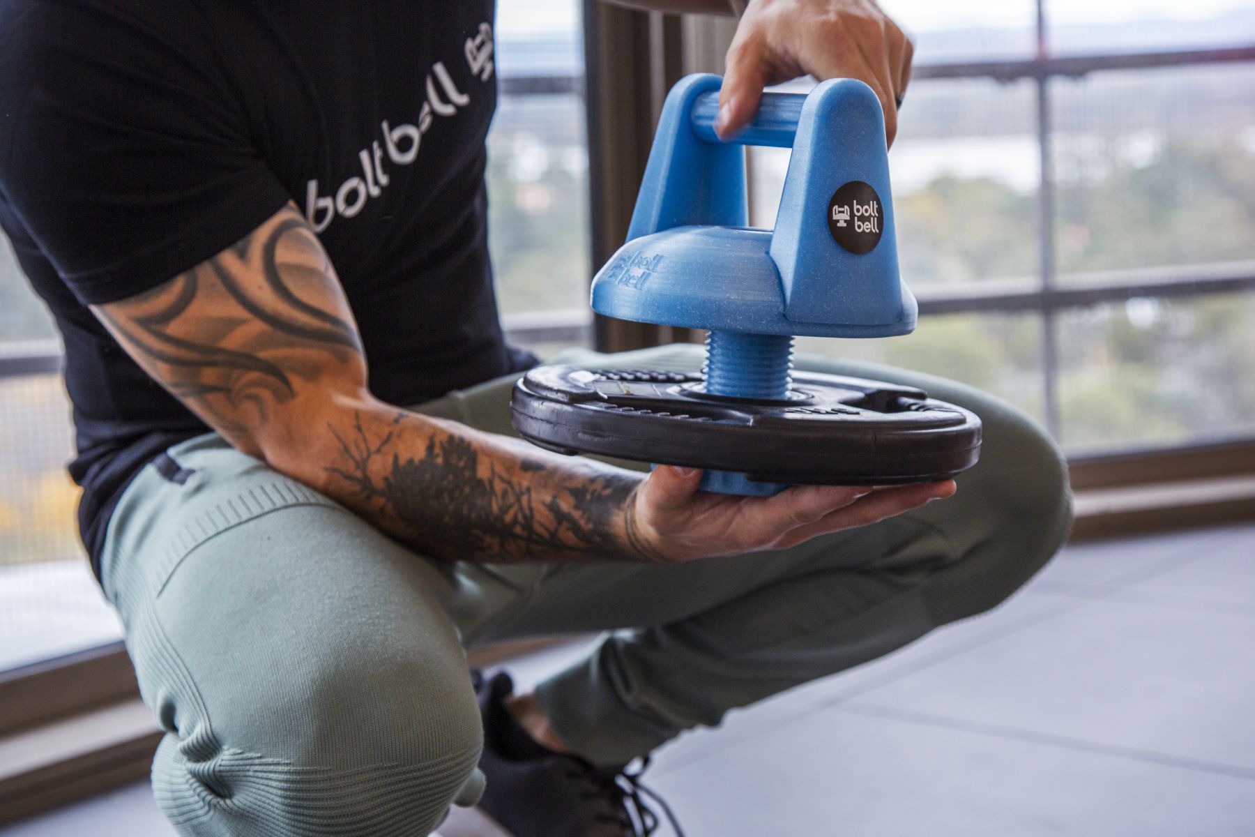 Bolt Bell handles loaded with weight plates